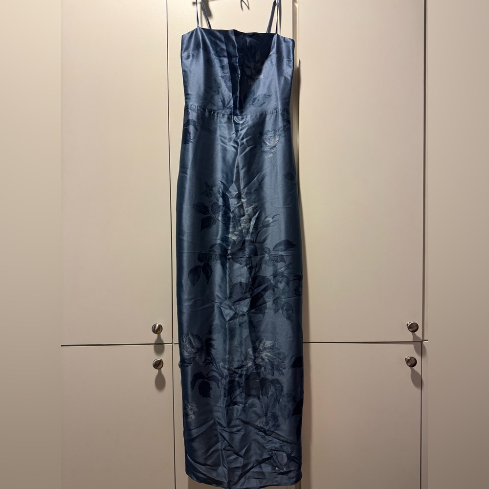 NWT Reformation Frankie Silk Dress, Trieste Border Size 0